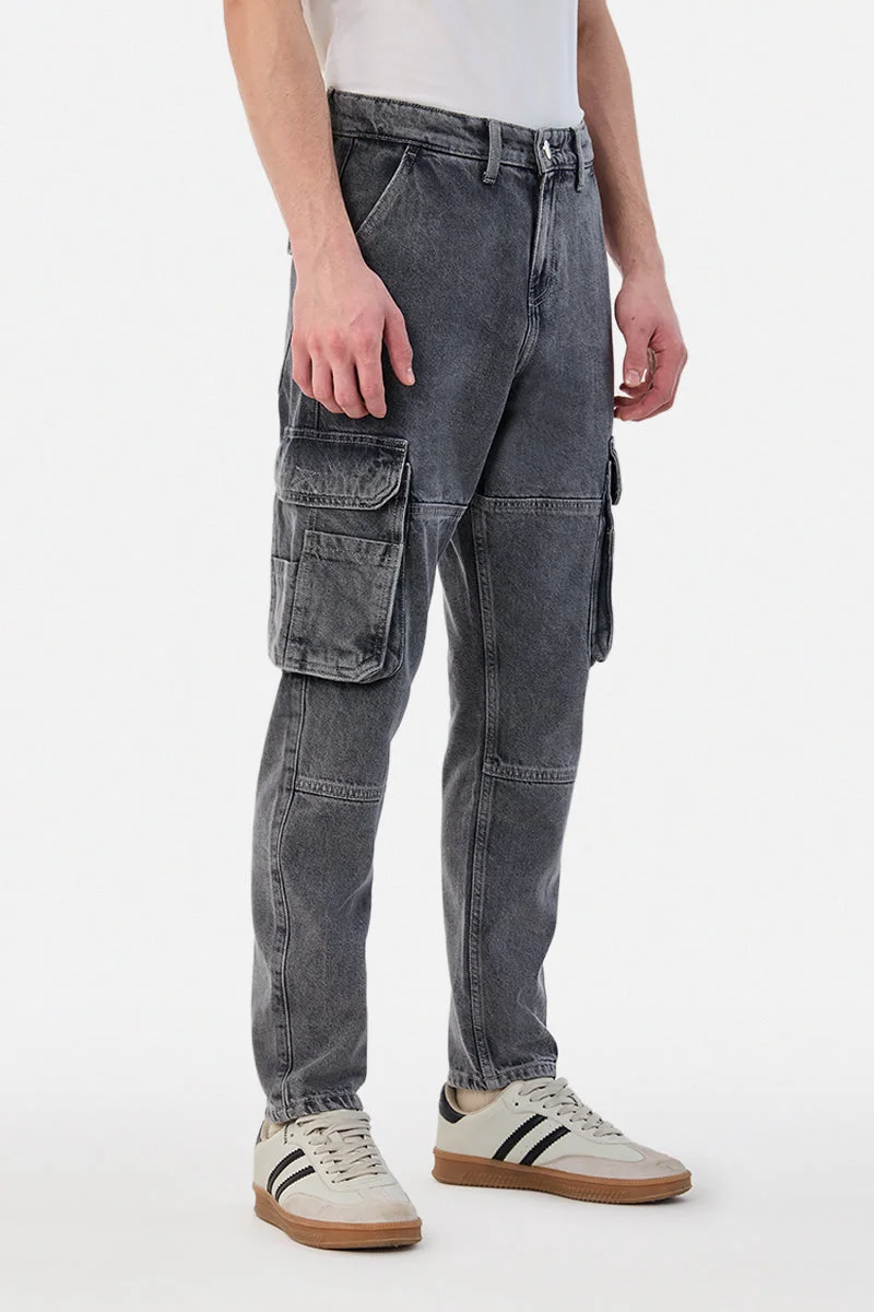 Snitch Grey Baggy 100% Cotton Six pockets Cargo Pants for Men | Best Price UAE